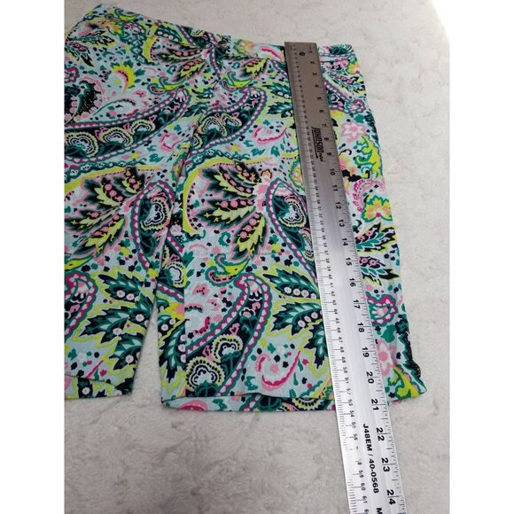 Golfino Womens Size 12 Multicolor Paisley Active Bermuda Golf Shorts Flat-Front - Picture 6 of 6